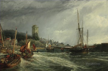 ダイサート港に突入する漁船 サミュエル・ボー港の風景 Oil Paintings